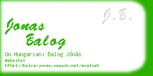 jonas balog business card